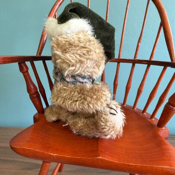 Vtg Boyds Bear Indy Christmas Bear Tags Retired 90s Jointed Brown Green Hat Scar - Picture 2 of 9